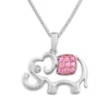Thumbnail Image 0 of Elephant Necklace Lab-Created Pink Sapphires Sterling Silver