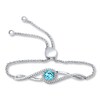 Thumbnail Image 1 of Topaz Bolo Bracelet Lab-Created Sapphires Sterling Silver