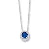 Thumbnail Image 0 of Lab-Created Blue & White Sapphire Necklace Sterling Silver