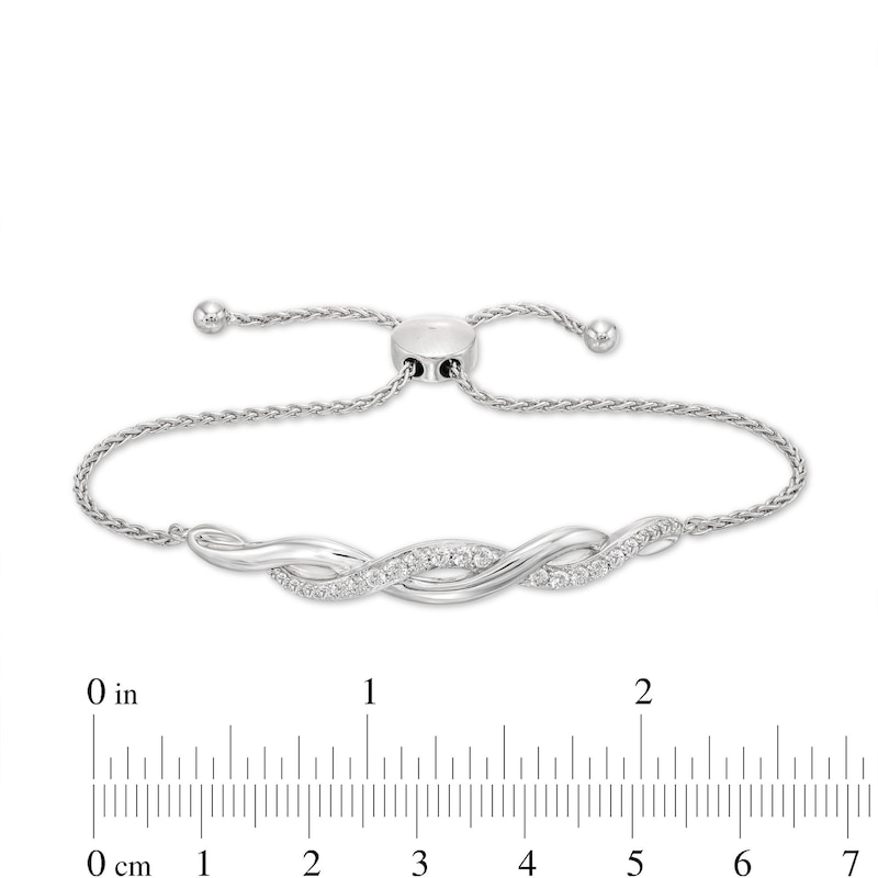 Main Image 2 of Bolo Bracelet Lab-Created White Sapphires Sterling Silver