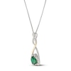 Thumbnail Image 1 of Diamond Necklace Lab-Created Emerald Sterling Silver/10K Gold