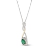 Thumbnail Image 2 of Diamond Necklace Lab-Created Emerald Sterling Silver/10K Gold
