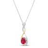 Thumbnail Image 2 of Diamond Necklace Lab-Created Ruby Sterling Silver/10K Gold