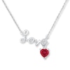 Love Necklace Lab-Created Ruby Sterling Silver