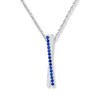 Thumbnail Image 1 of Lab-Created Sapphires Sterling Silver Necklace