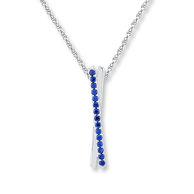 Lab-Created Sapphires Sterling Silver Necklace