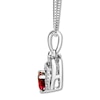 Thumbnail Image 1 of Lab-Created Ruby Heart Necklace Sterling Silver