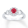 Thumbnail Image 1 of Lab-Created Ruby Lab-Created Sapphires Sterling Silver Ring