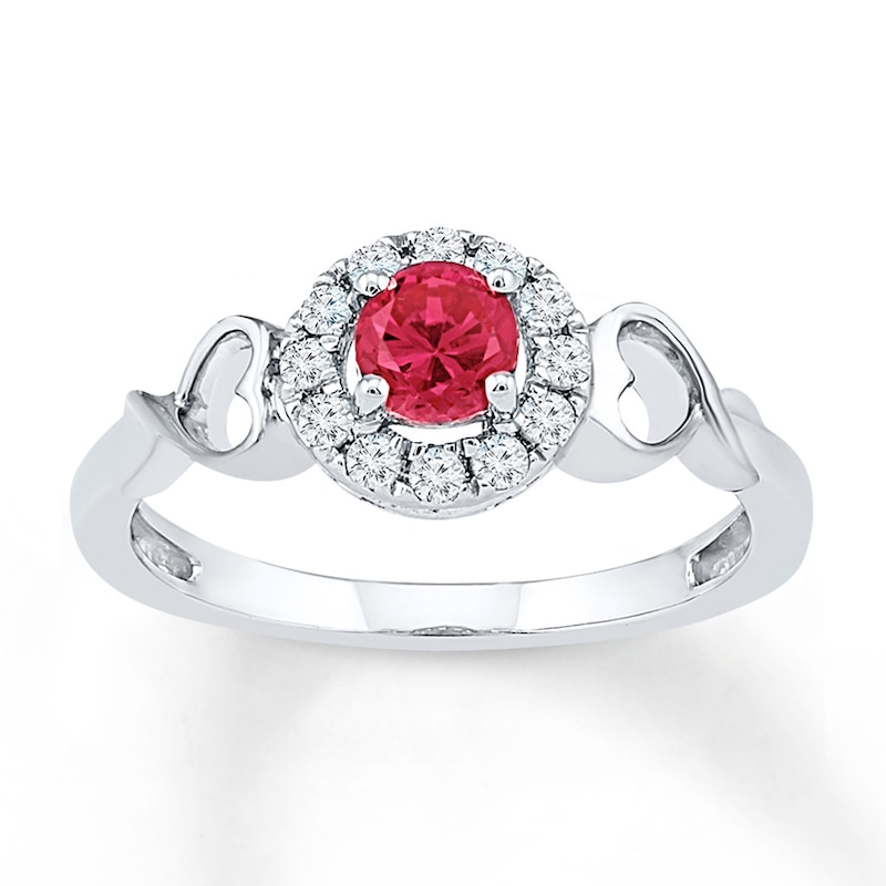 Main Image 1 of Lab-Created Ruby Lab-Created Sapphires Sterling Silver Ring