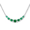 Thumbnail Image 0 of Lab-Created Emerald 1/8 ct tw Diamonds Sterling Silver Necklace