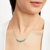 Thumbnail Image 1 of Lab-Created Emerald 1/8 ct tw Diamonds Sterling Silver Necklace