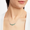 Thumbnail Image 2 of Lab-Created Emerald 1/8 ct tw Diamonds Sterling Silver Necklace