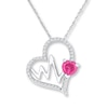 Thumbnail Image 1 of Heartbeat Necklace Lab-Created Sapphires Sterling Silver