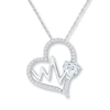 Thumbnail Image 0 of Heartbeat Necklace Lab-Created Sapphires Sterling Silver