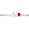 Thumbnail Image 1 of Heartbeat Bracelet Lab-Created Ruby Sterling Silver