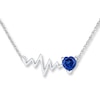 Thumbnail Image 1 of Heartbeat Necklace Lab-Created Sapphire Sterling Silver