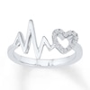 Thumbnail Image 1 of Heartbeat Ring Lab-Created Sapphires Sterling Silver