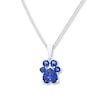 Thumbnail Image 0 of Paw Print Necklace Lab-Created Sapphires Sterling Silver