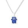 Thumbnail Image 1 of Paw Print Necklace Lab-Created Sapphires Sterling Silver