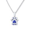 Thumbnail Image 2 of Paw Print Necklace Lab-Created Sapphires Sterling Silver