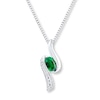 Thumbnail Image 0 of Lab-Created Emerald Necklace Sterling Silver