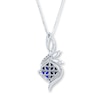 Thumbnail Image 3 of Lab-Created Sapphires Sterling Silver Necklace