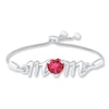 Thumbnail Image 1 of Mom Bolo Bracelet Lab-Created Ruby Sterling Silver