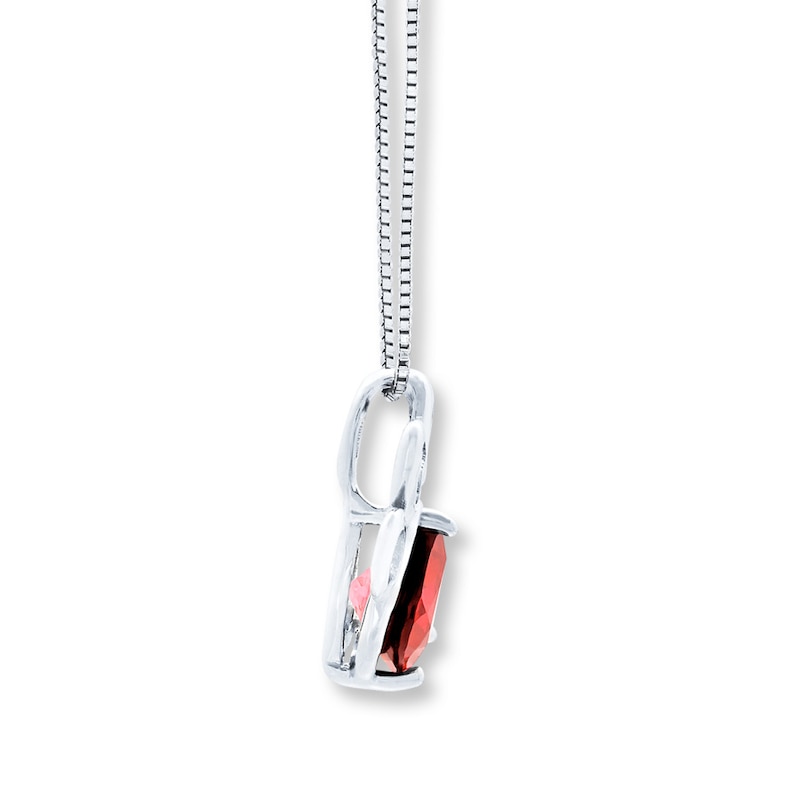 Main Image 2 of Paw Necklace Heart-Shaped Lab-Created Ruby Sterling Silver