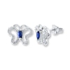 Thumbnail Image 1 of Butterfly Earrings Lab-Created Sapphires Sterling Silver
