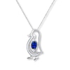 Thumbnail Image 1 of Penguin Necklace Lab-Created Sapphires Sterling Silver