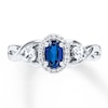 Thumbnail Image 1 of Blue & White Lab-Created Sapphire Ring in Sterling Silver