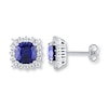 Thumbnail Image 0 of Lab-Created Blue & White Sapphire Earrings Sterling Silver