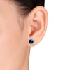 Thumbnail Image 2 of Lab-Created Blue & White Sapphire Earrings Sterling Silver
