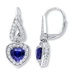 Lab-Created Sapphire Earrings Sterling Silver