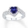 Thumbnail Image 1 of Blue & White Lab-Created Sapphire Ring Sterling Silver