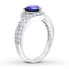 Thumbnail Image 2 of Blue & White Lab-Created Sapphire Ring Sterling Silver