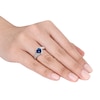 Thumbnail Image 2 of Blue & White Lab-Created Sapphire Ring Sterling Silver