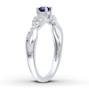 Thumbnail Image 2 of Lab-Created Sapphire Ring 1/15 ct tw Diamonds Sterling Silver