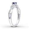 Thumbnail Image 1 of Lab-Created Sapphire Ring 1/15 ct tw Diamonds Sterling Silver