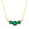Thumbnail Image 1 of Lab-Created Emerald Diamond Accents 10K Yellow Gold Necklace