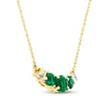 Thumbnail Image 3 of Lab-Created Emerald Diamond Accents 10K Yellow Gold Necklace