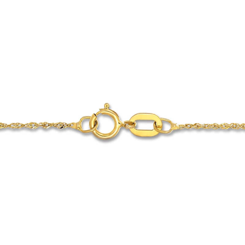 Main Image 4 of Lab-Created Emerald Diamond Accents 10K Yellow Gold Necklace