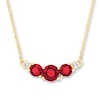 Thumbnail Image 1 of Lab-Created Ruby Necklace Diamond Accents 10K Yellow Gold