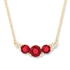 Thumbnail Image 0 of Lab-Created Ruby Necklace Diamond Accents 10K Yellow Gold