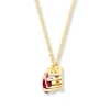 Thumbnail Image 1 of Lab-Created Ruby Necklace Diamond Accents 10K Yellow Gold