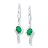 Thumbnail Image 0 of Lab-Created Emerald Earrings in Sterling Silver
