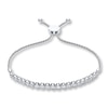 Thumbnail Image 1 of Lab-Created White Sapphire Bolo Bracelet Sterling Silver