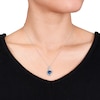 Thumbnail Image 2 of Heart Necklace Lab-Created Sapphires Sterling Silver