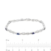 Thumbnail Image 1 of Lab-Created Sapphire Bracelet with Diamonds Sterling Silver
