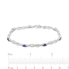 Thumbnail Image 2 of Lab-Created Sapphire Bracelet with Diamonds Sterling Silver